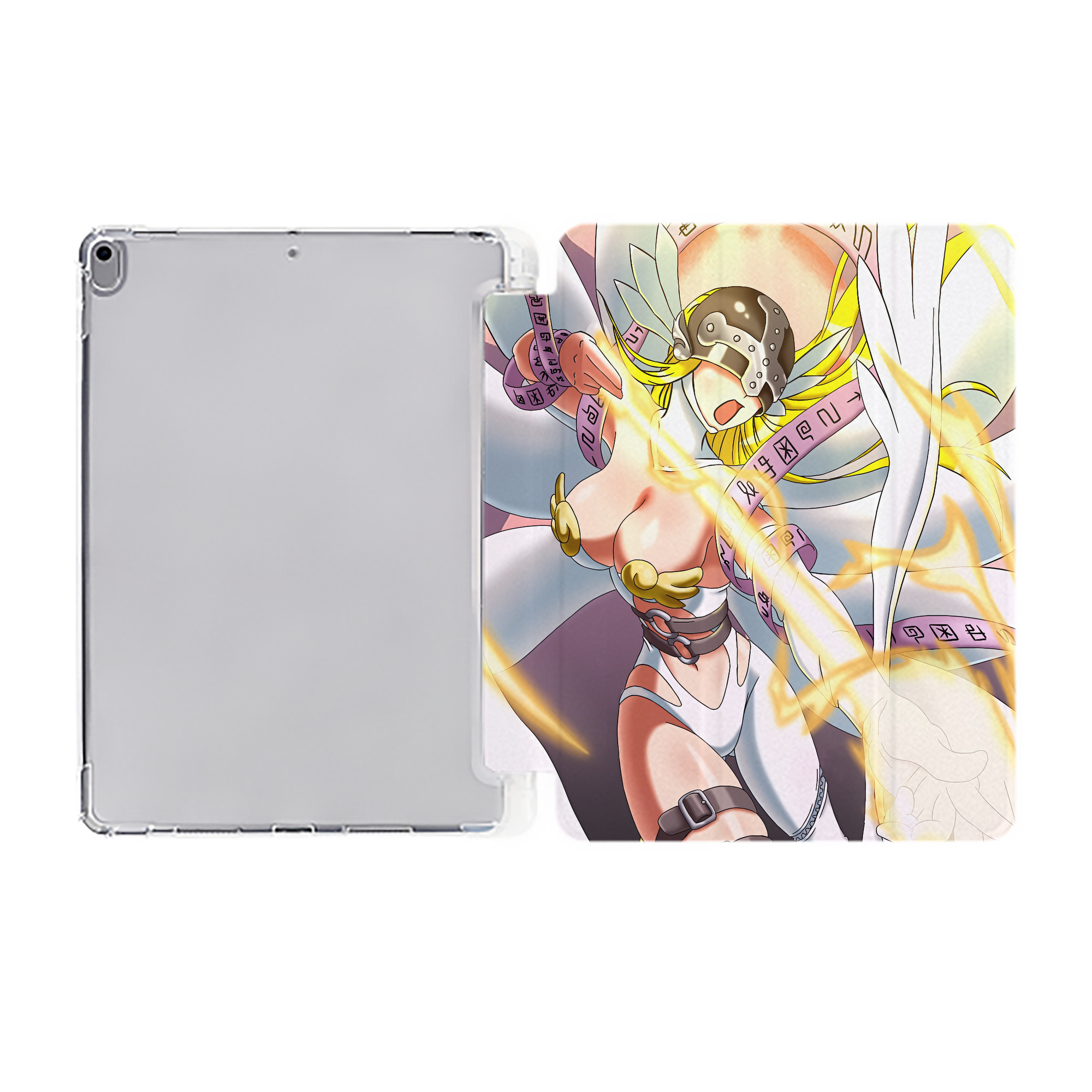 （画像用） Digimon デジタルモンスター/デジモン IPad ケース ペン収納付き 三つ折りスタンド PUレザー×シリコン 対応機種9.5/10.5/10.9インチ